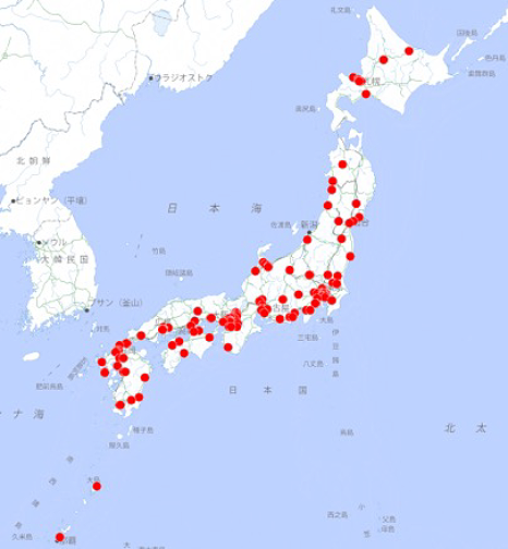 JROADHF研究参加施設 (全国128施設）